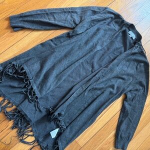 Long Cardigan fringes grey cardigan M